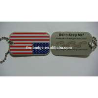 printing with epoxy Technique and zinc alloy,Metal Material Wholesale custom cheap engraved metal military dog tag USA flag tag