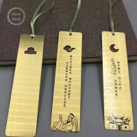 New Design Metal Etching Bookmark For Gift High Quality Custom Laser Logo Bookmark Creative Gold Metal Bookmark