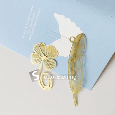 Promotional brass etching bookmark for reader